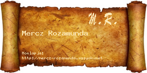 Mercz Rozamunda névjegykártya